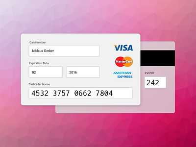 Daily UI :: 002 002 card credit card daily dailyui flat form ui