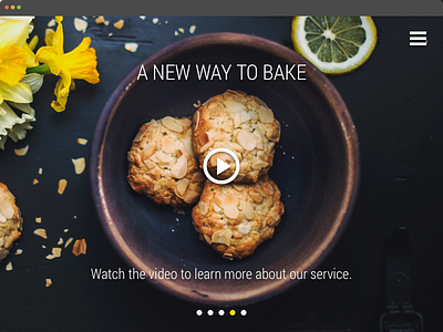 Daily UI :: 003 | Landing Page 003 baking clean cooking dailyui landing page ui video website