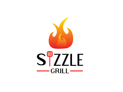 Sizzle Grill - Restaurant Logo branding food grill illustration logo restaurant restaurant branding restaurant logo