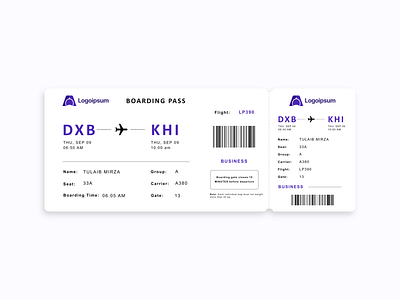 Boarding Pass - Daily UI #24 airline app appdesign boarding pass dailyui design flight ui uidesign ux