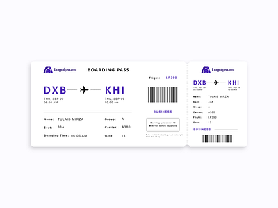 Boarding Pass - Daily UI #24