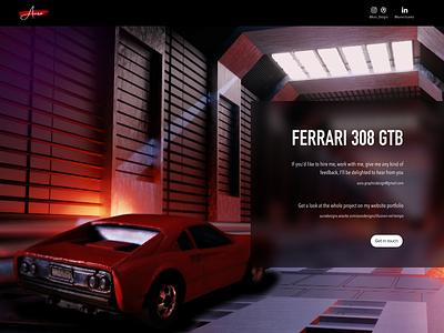 Ferrari 308 GTB - Illusioni Nel Tempo 3d 3d art 3d composition affinity photo blender car car model design ferrari ferrari 308 ferrari 308 gtb graphic design graphicdesign photo photography render vintage vintage car visual design wallpaper