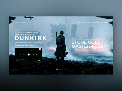 Dunkirk_ Movie UI Card card concept daily design dunkirk layout movie type typography ui ux