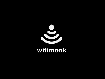 wifimonk - minimal Logo Exploration#1 blackwhite branding creative design idea logo monk wifi