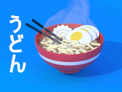 Udon Soup Bowl 3d art cinema4d illustration lowpoly motion design octanerender
