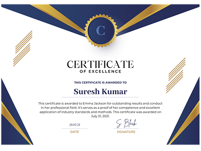 Certificate of Excellence