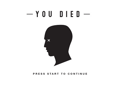 You died graphics icon illustrator type