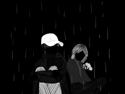 Forever Rain animation art artist black and white illustration branding bts design digital art digital illustration freelance graphic design illustration photoshop video animation