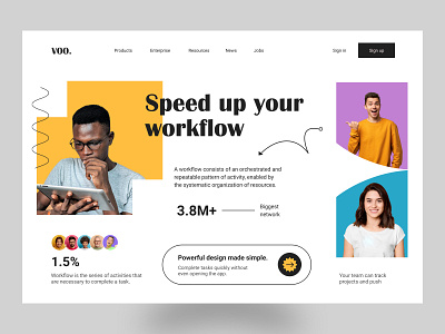 VOO - HR Hiring Platform Landing Page hr hrm human resources platform product design product page saas software as a service tool ui ui design uiux user experience user interface user interface design ux ux design ux ui design uxuidesign website