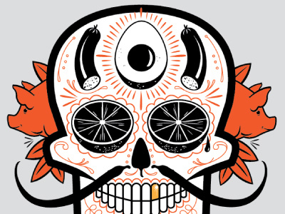 La Carnita Skull food illustration sugar skull vector