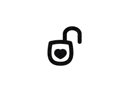 Unlove lock logo logo design logotype love mark sign