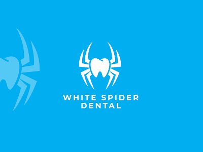 White Spider Dental logo design illustration logo