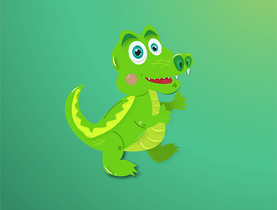 Сute crocodile 3d character crocodile graphic design illustration vector