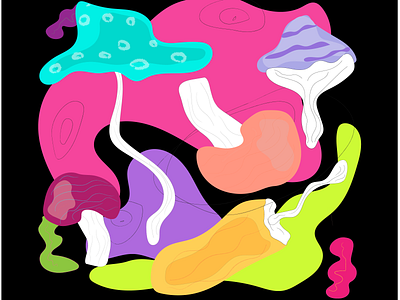 Mushrooms 2d design graphic design illustration mushrooms pattern print vector