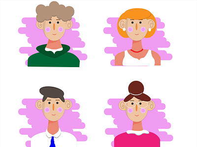 People character design flat graphic design illustration office vector