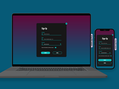 A simple pop up form for web and mobile beginner dailyui design mobile pop up ui ux web xd