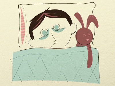 Insomnia Buddies bed bunny insomnia kid rabbit sick vector