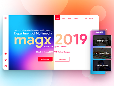 MAGX 2019 | Website Design Concept app behance branding design dribbble events figma graphic design home page icon illustration logo project ui uidesign uiux webdesign website website design