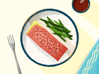 Salmon colourful digital illustration editorial illustration food food illustration illustration illustrator procreate texture