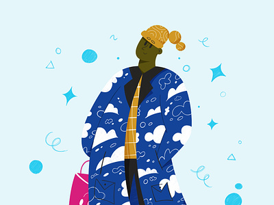 Winter Fit character design clouds color colourful design digital illustration editorial illustration fashion illustration illustrator man texture vector