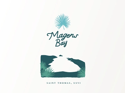 Branding for St. Thomas' World Famous Magens Bay Beach Pt. 2 bar branding bar logo beach boutique logo branding caribbean cocktails design frozen drinks illustration island logo national park palm leaf palm tree st. thomas vector virgin islands