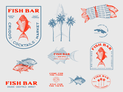 Logo + Branding Design: Fish Bar, St. Thomas US Virgin Islands