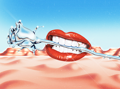 Bite, 2020 80s airbrush erotic illustration retro