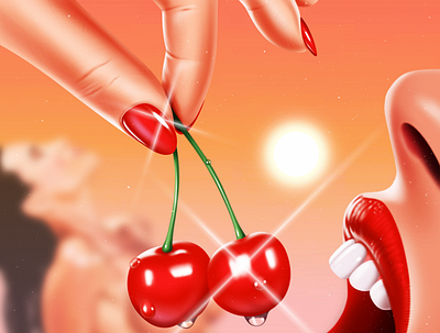 Forbidden Fruit, 2021 80s airbrush erotic illustration retro