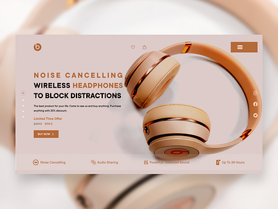 Headphone website banner branding design logo typography ui ux vector