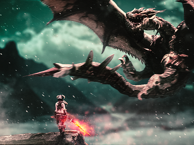 Project: Dragon's Knight adobe photoshop dragon drama fantasy graphic design photo composition photo manipulation photograpy