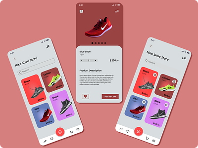 Shoe store mobile app branding ui