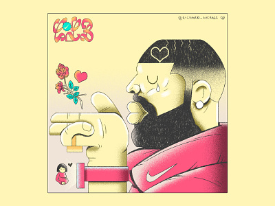 Certified Lover Boy. album albumart character drake drawing editorial illustration music photoshop wacom