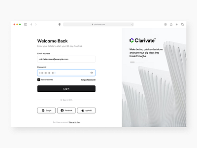 Log In Page - UI Concept components concept conceptdesign design designsystem figma inspiration interfacedesign landingpage loginpage mainpage minimalism minimalist ui uiconcept uidesign ux uxdesign uxui visualdesign