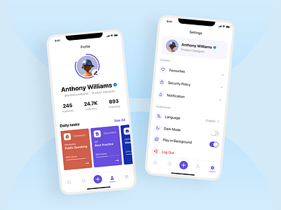 Profile/Settings Page Mobile - UI Concept