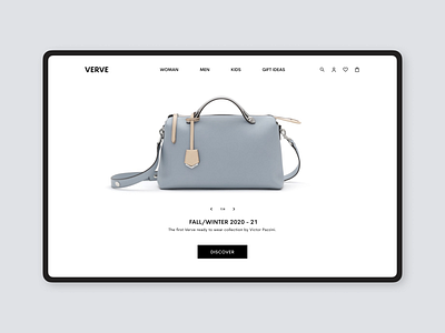 VERVE - Fashion E-commerce aesthetic concept design designsysten elegant fashion figma inspiration landingpage mainpage minimalism minimalistic product ui uidesign userexperience userinterface ux uxui visualdesign