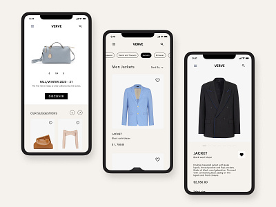 VERVE Responsive E-commerce aesthetic brand concept design ecommerce fashion figma homepage inspiration ios16 iphone16 minimalism modern pixel responsive system ui userinterface ux uxui