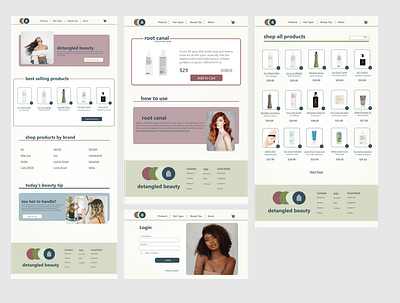 Detangled Beauty Overview branding design ui