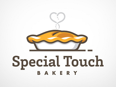 Bakery Logo heart identity illustration logo love pie steam vector