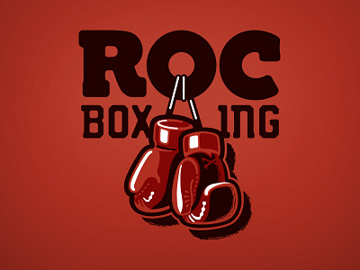 ROC Boxing Logo boxing boxing glove branding gym icon old school vintage