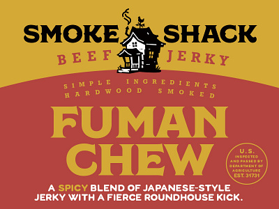 SmokeShack Fumanchew beef branding jerky logo package design packaging shack smoke smoked