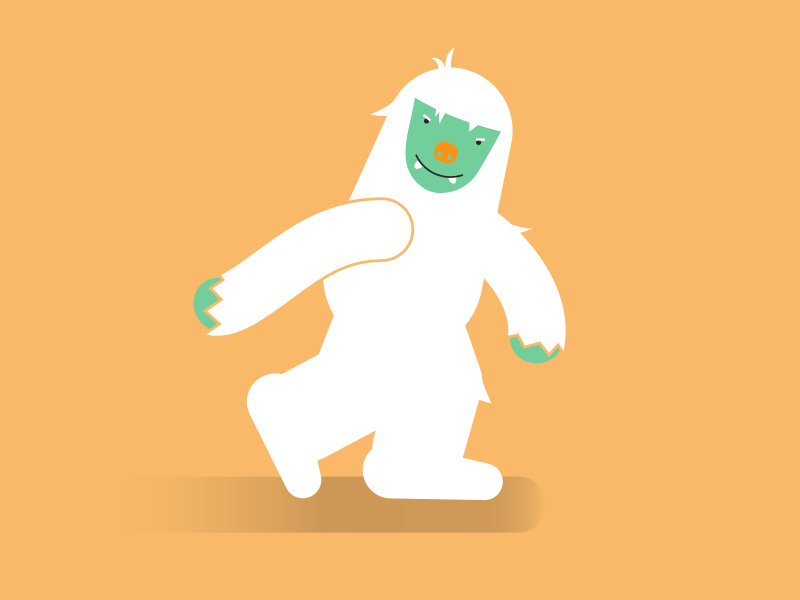 Yeti character monster bigfoot abominable snowman yeti vector illustration