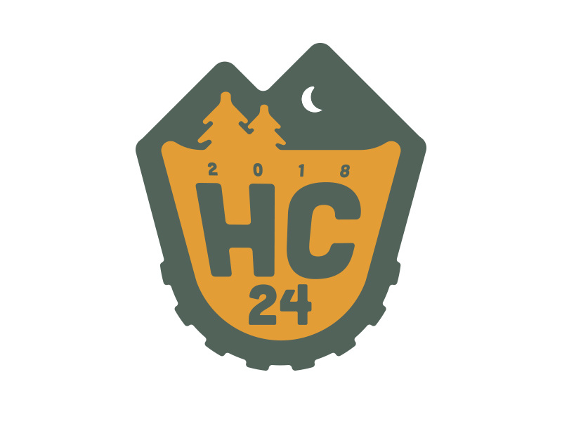 Hardcore 24 mountains trees race mountain biking mountain bike hardcore vector identity logo