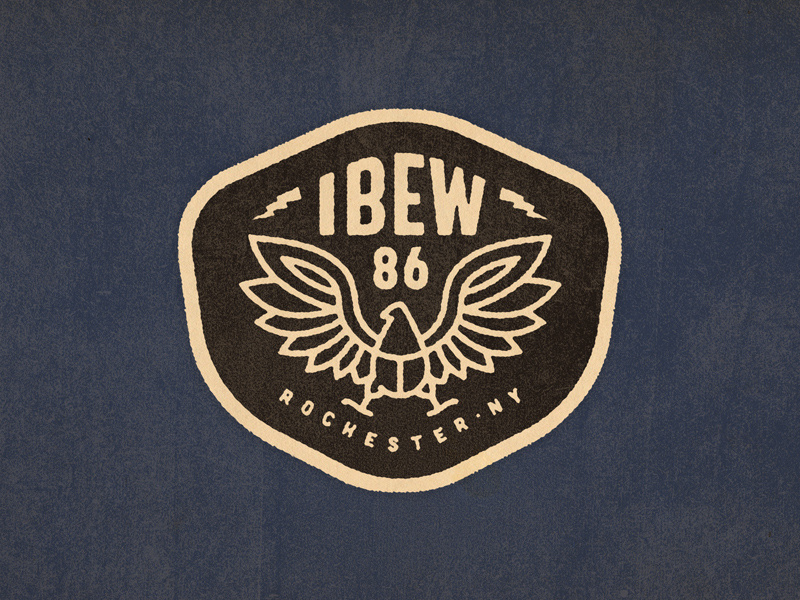 Electrical Union Mark branding badge local 86 union electric illustration vintage badge falcon hawk eagle bird design logo vector