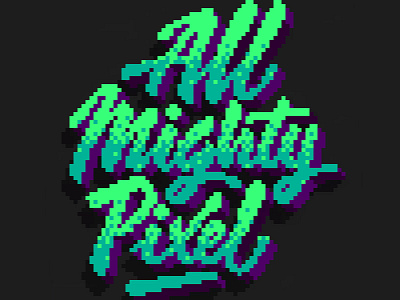All Mighty Pixel lettering logo pixel pixelart typography