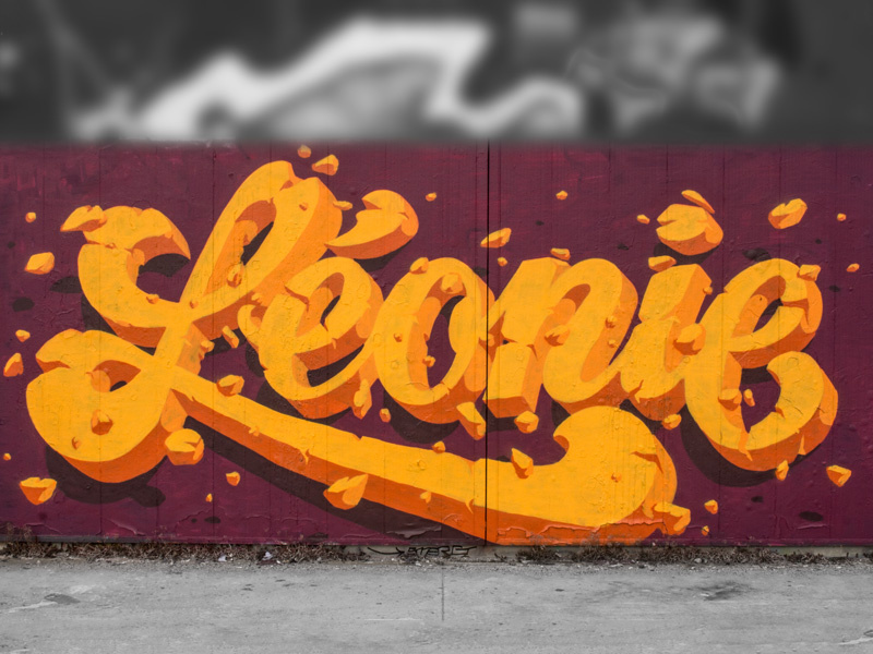 Léonie spraycan lettering typography typograffiti calligraffiti graffiti