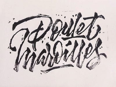Poulet Maroilles handmade lettering linocut