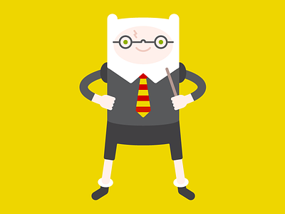 Harry the Human adventure time character crossover harry potter illustration mashup