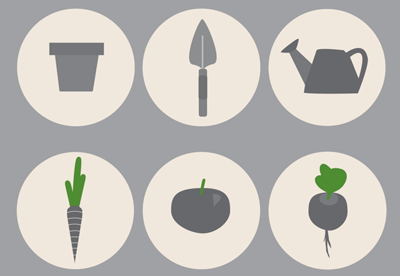 Icons design gardening icons