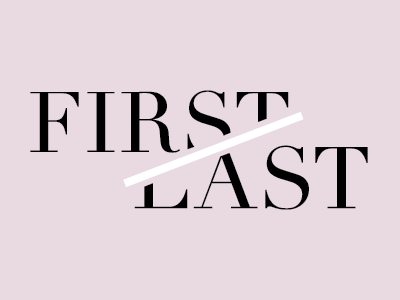 First / Last didot pink type typography