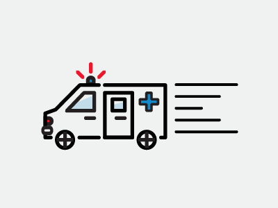 Ambulance. ambulance emergency icon line